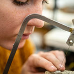 Holly Clifford at work. Yorkshire Artspace 2020